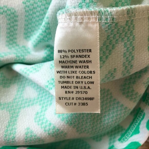 Francescas Green & White Patterned Fit & Flare Dress - Picture 7 of 7